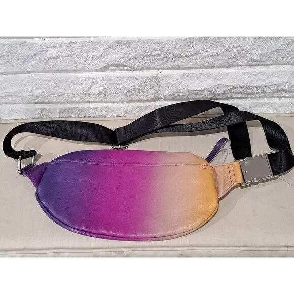 Aimee Kestenberg Gradient Leather Fanny Pack Ombre Adjustable Luxury Unisex - Picture 6 of 14